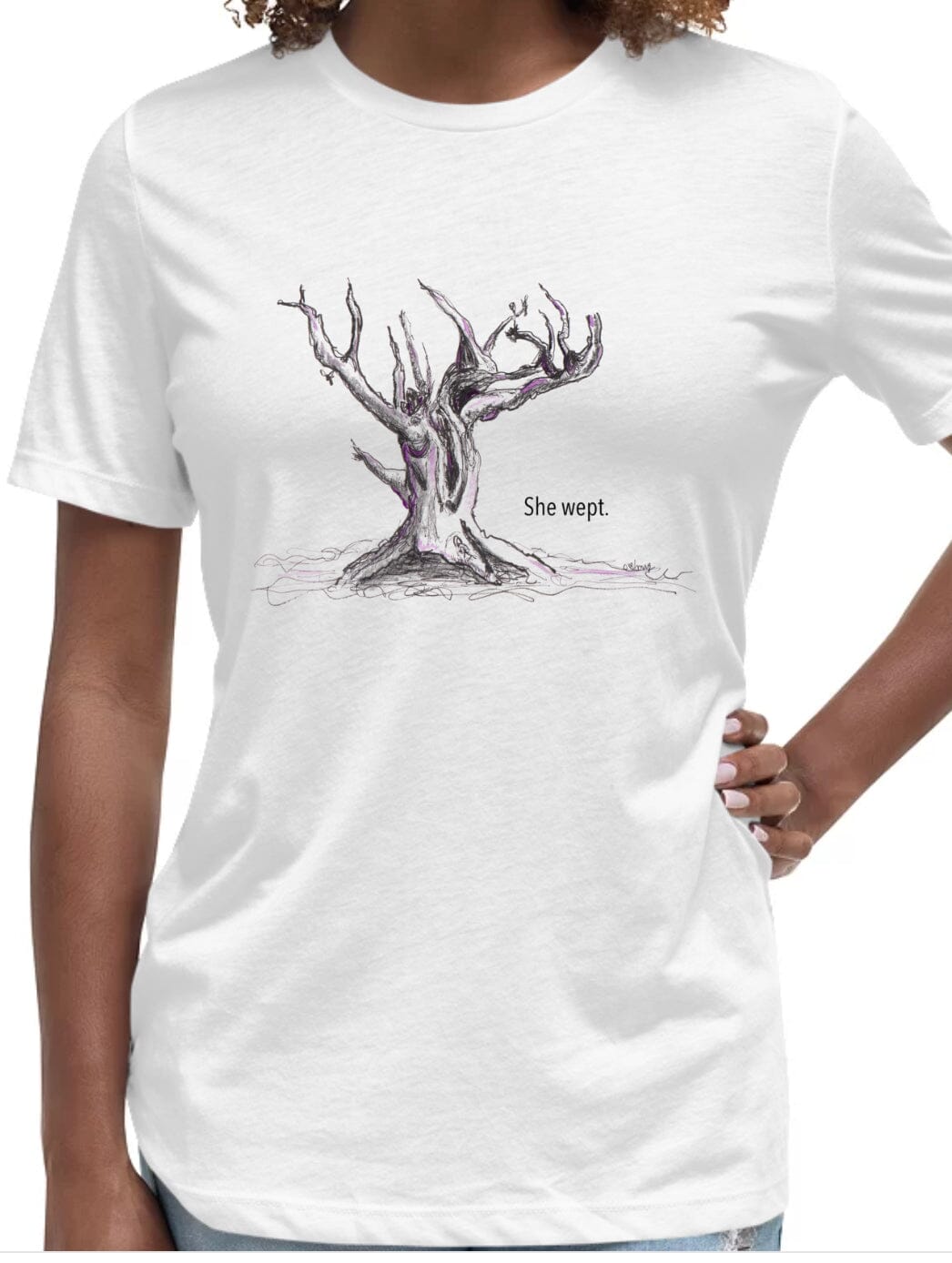 SHE WEPT | Women's Relaxed T-Shirt Apparel TREES HAVE FEELINGS 