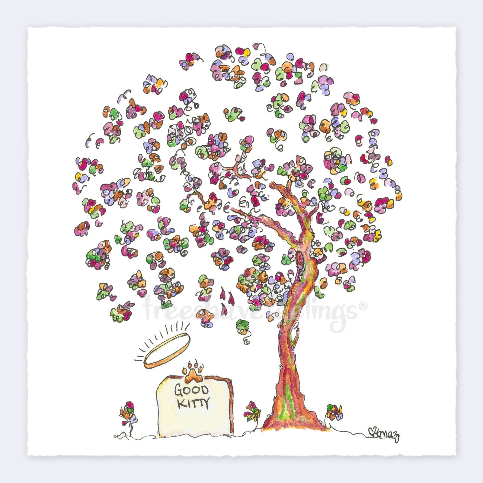 The Good Kitty Memorial Tree | Giclée Print Print TREES HAVE FEELINGS 