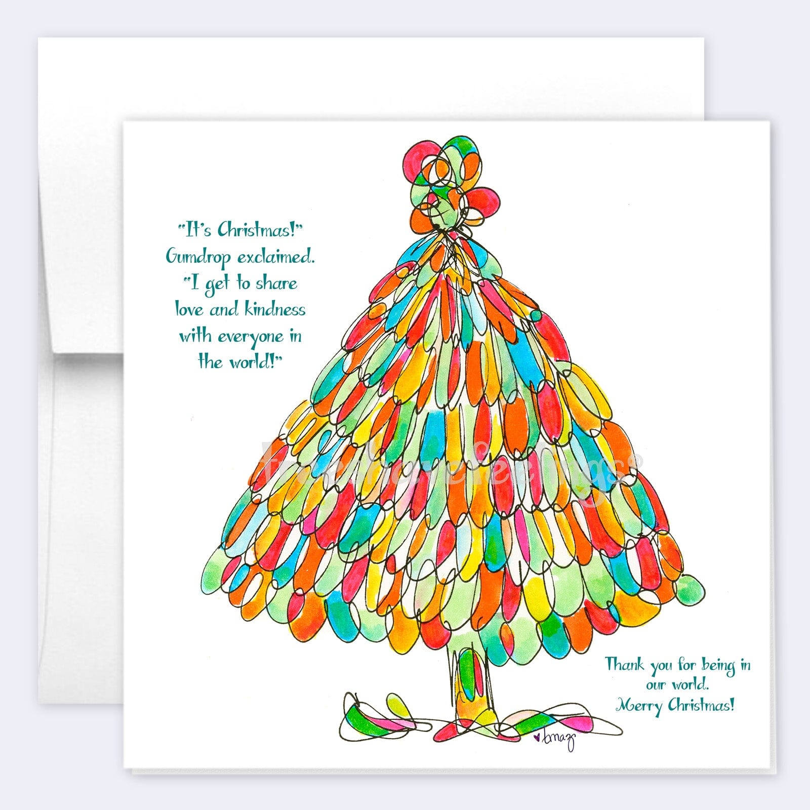 2024 CHRISTMAS CARDS | 5"x 5” folded | Pack of 8 TREES HAVE FEELINGS 