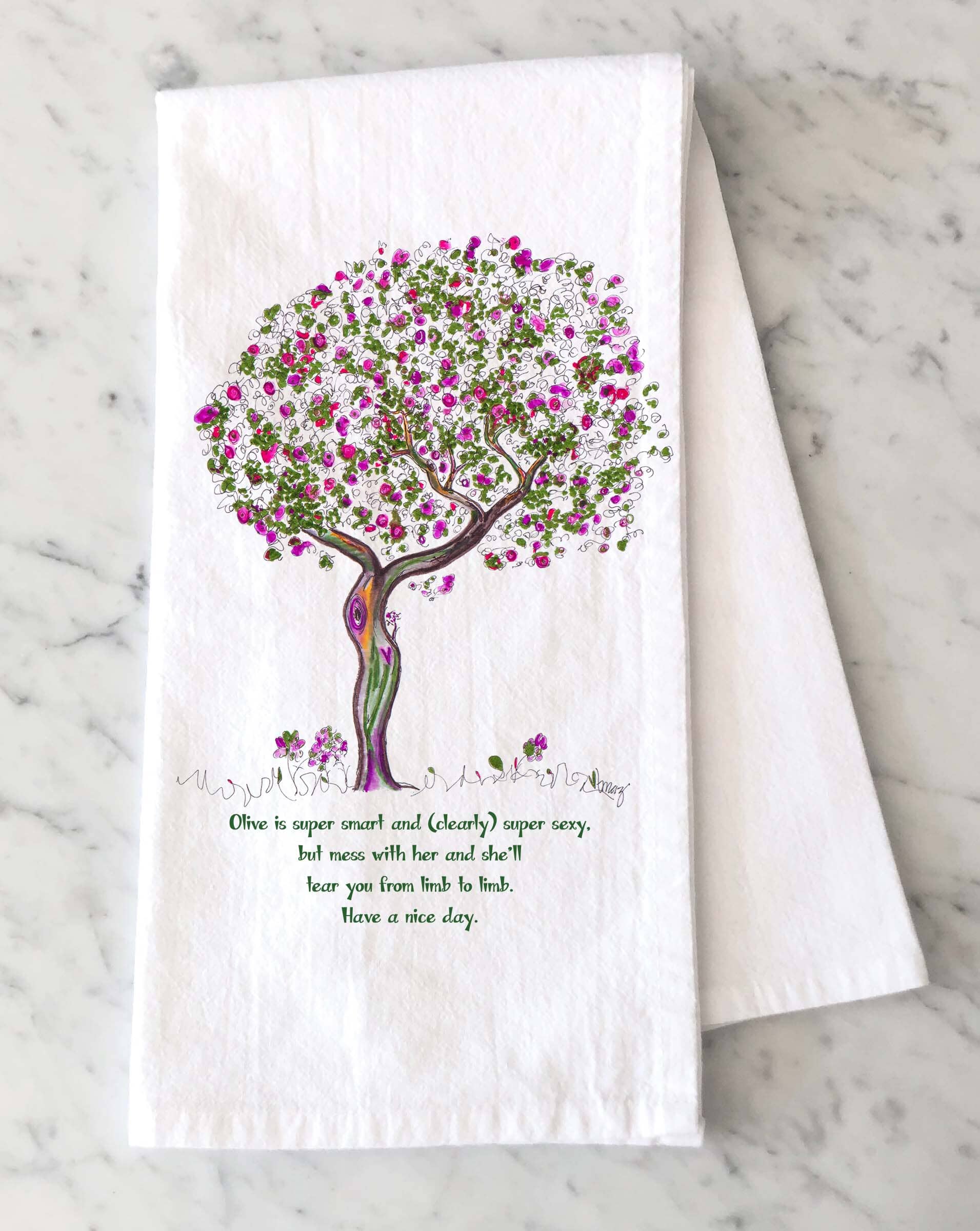 OLIVE | Tea Towel tea towel TREES HAVE FEELINGS 