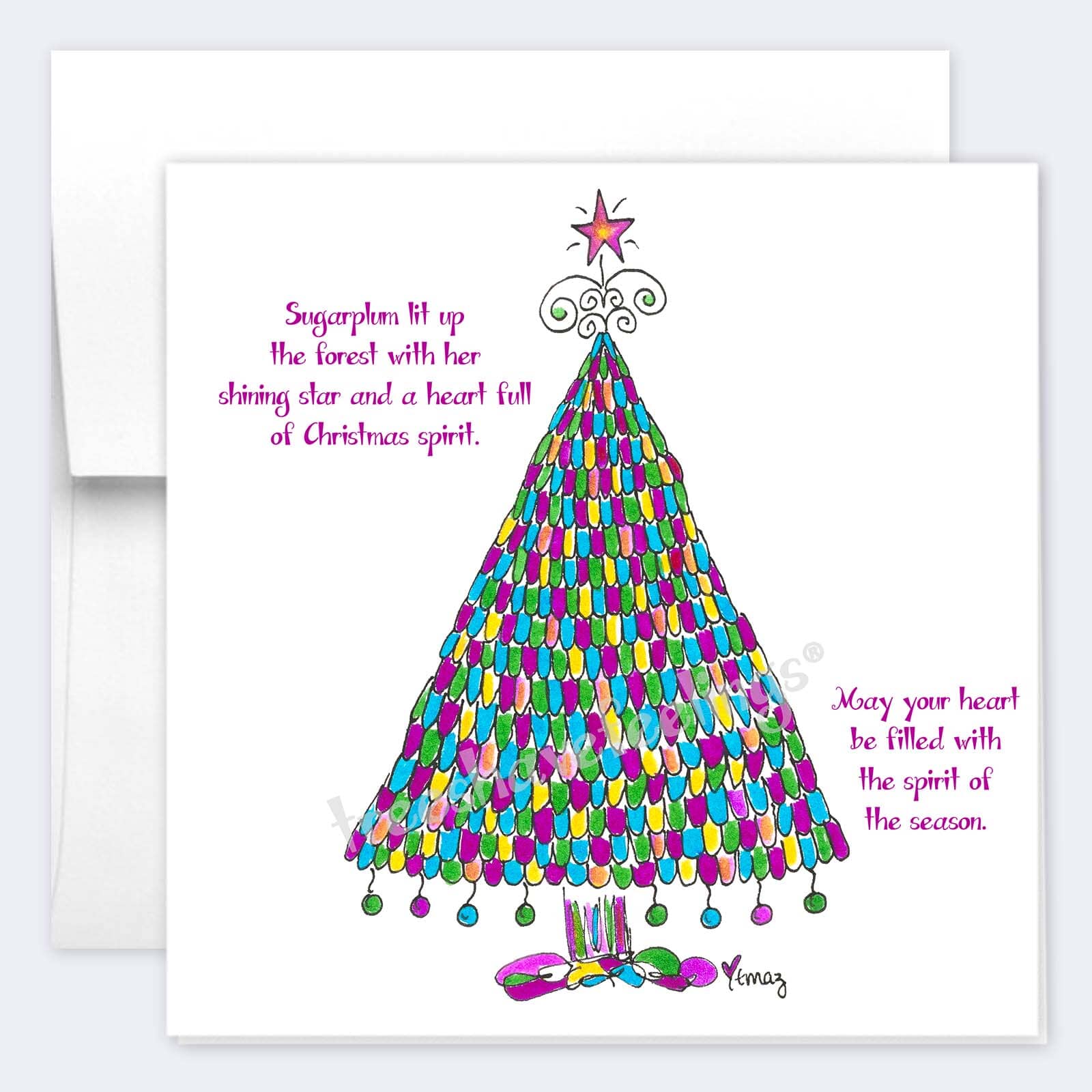 2025 CHRISTMAS & HOLIDAYCARDS | 5"x 5” folded | Pack of 8 TREES HAVE FEELINGS 