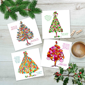 2024 CHRISTMAS CARDS | 5"x 5” folded | Pack of 8 TREES HAVE FEELINGS 