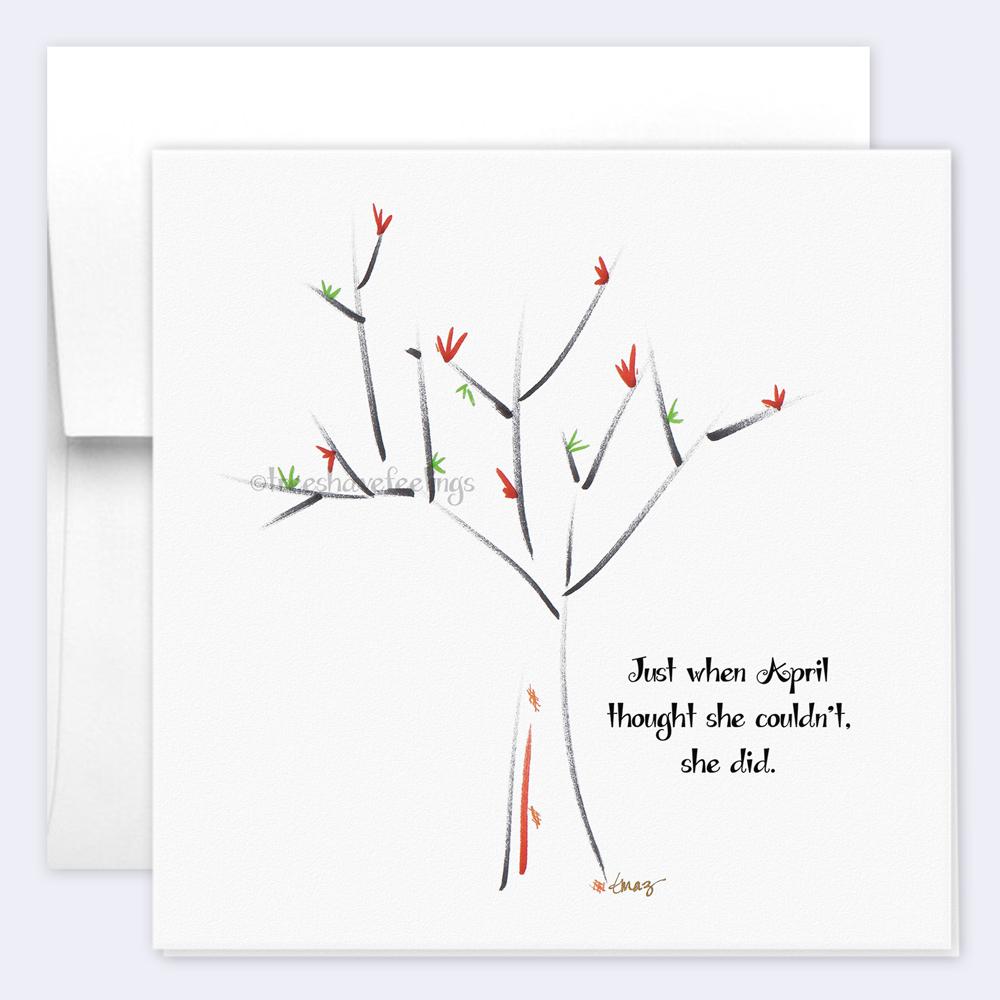 APRIL | Single Card card TREES HAVE FEELINGS 