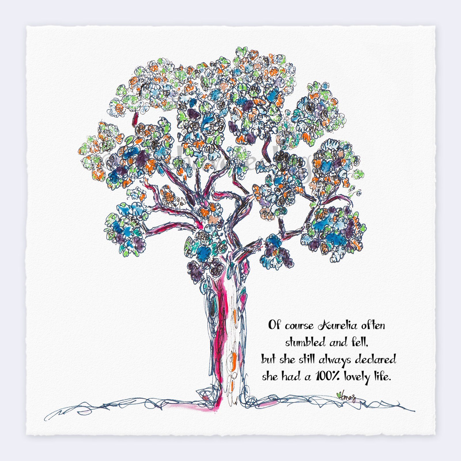 AURELIA | Giclée Print Print TREES HAVE FEELINGS Deckled Edge 8"x8" 