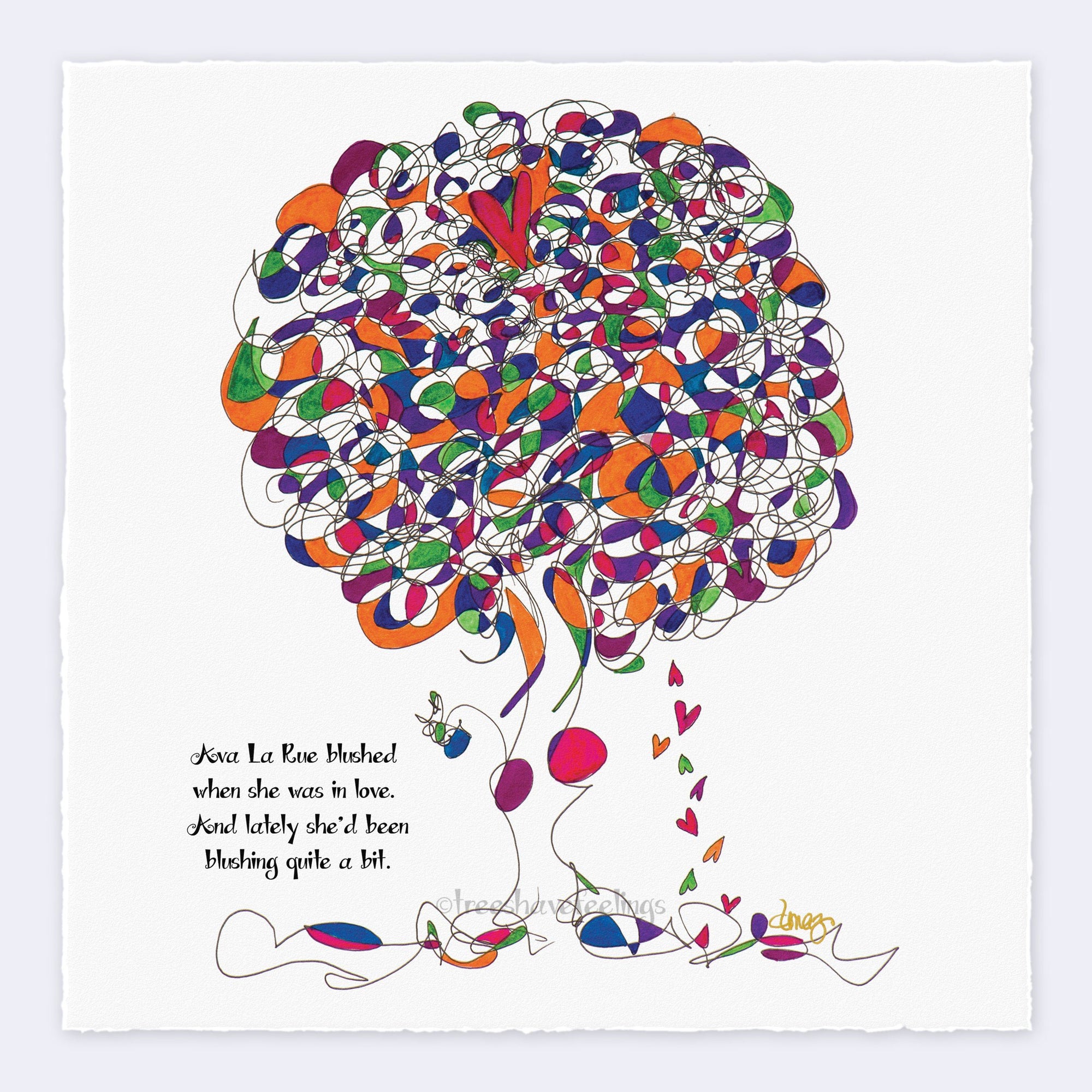 AVA LA RUE | Giclée Print Print TREES HAVE FEELINGS Deckled Edge 8"x8" 