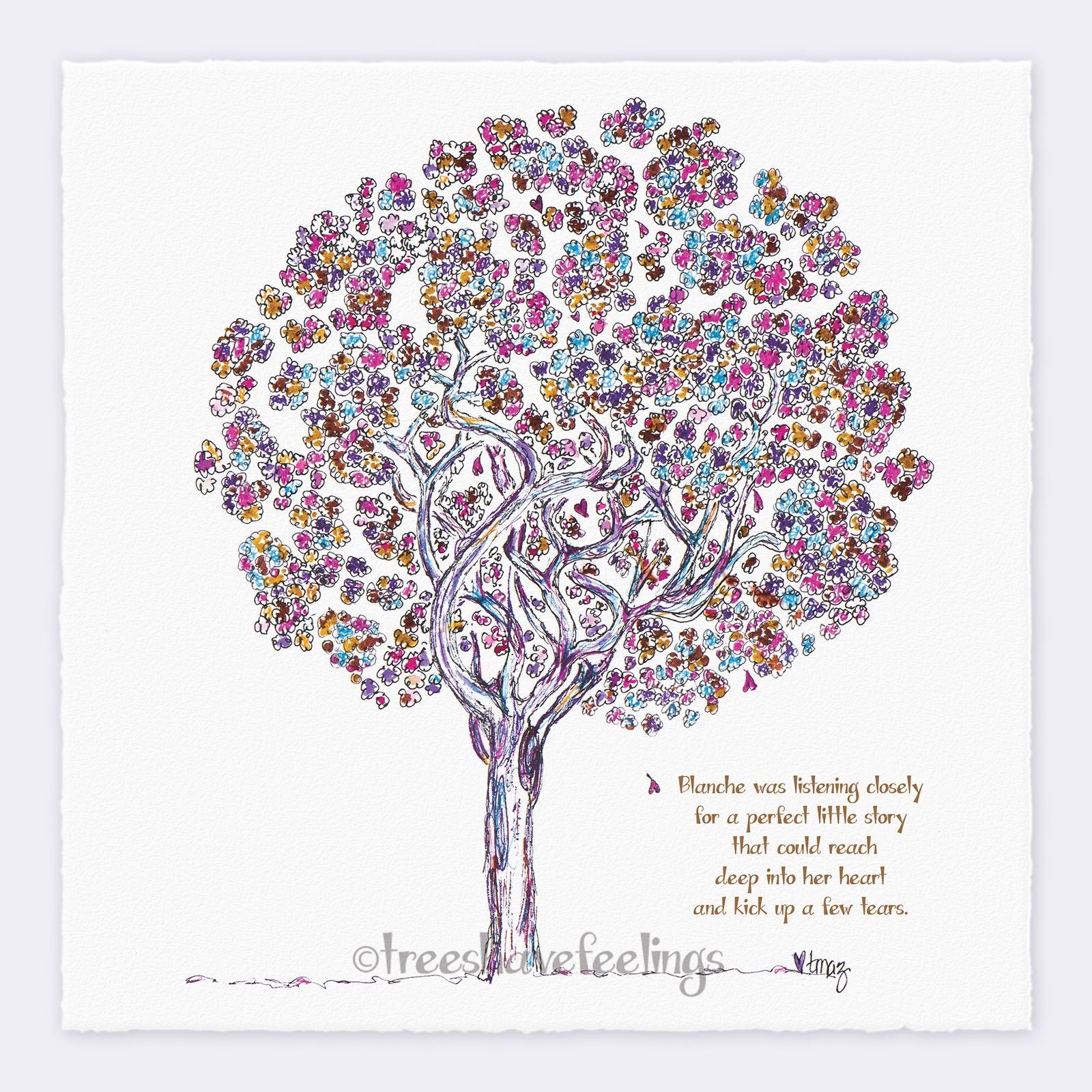 BLANCHE | Giclée Print Print TREES HAVE FEELINGS Deckled Edge 8"x8" 