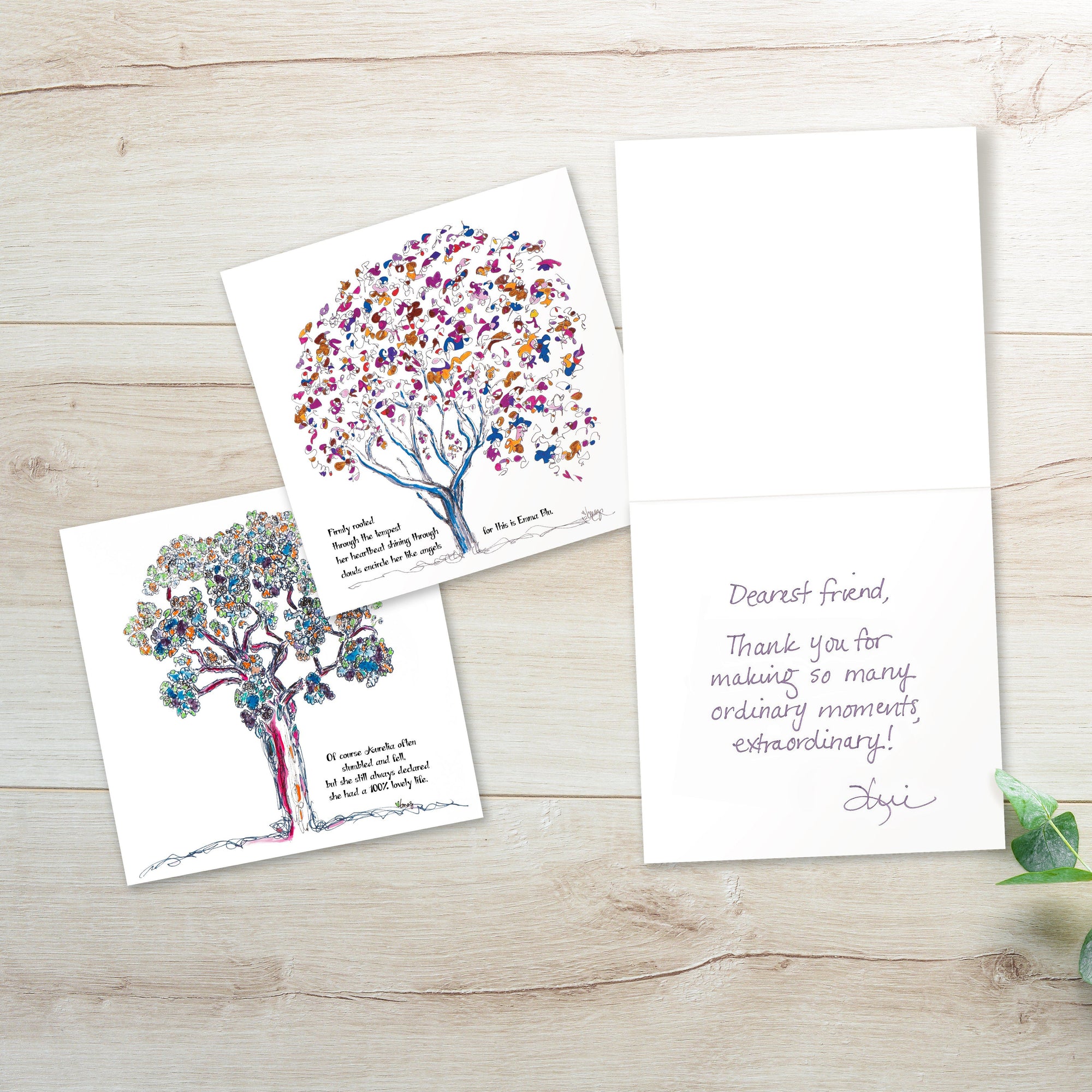 ROOTED GREETING CARDS | 5"x5" folded | Pack of 8 TREES HAVE FEELINGS 