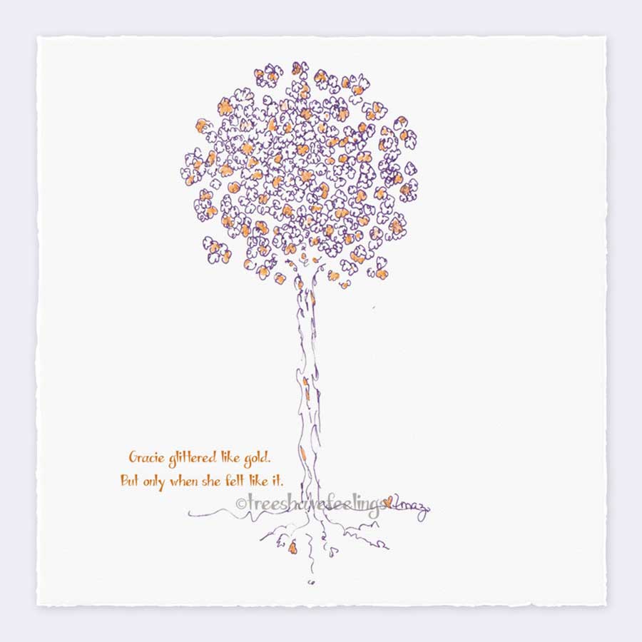 GRACIE | Giclée Print Print TREES HAVE FEELINGS Deckled Edge 8"x8" 