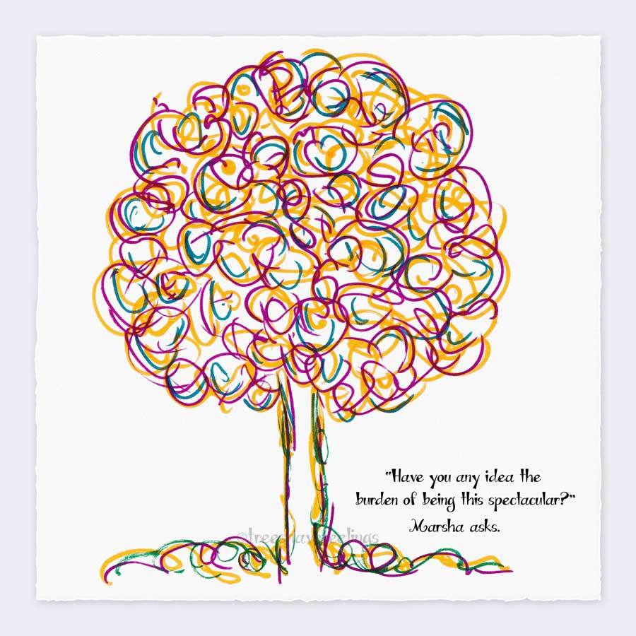 MARCIA | Giclée Print Print TREES HAVE FEELINGS Deckled Edge 8"x8" 