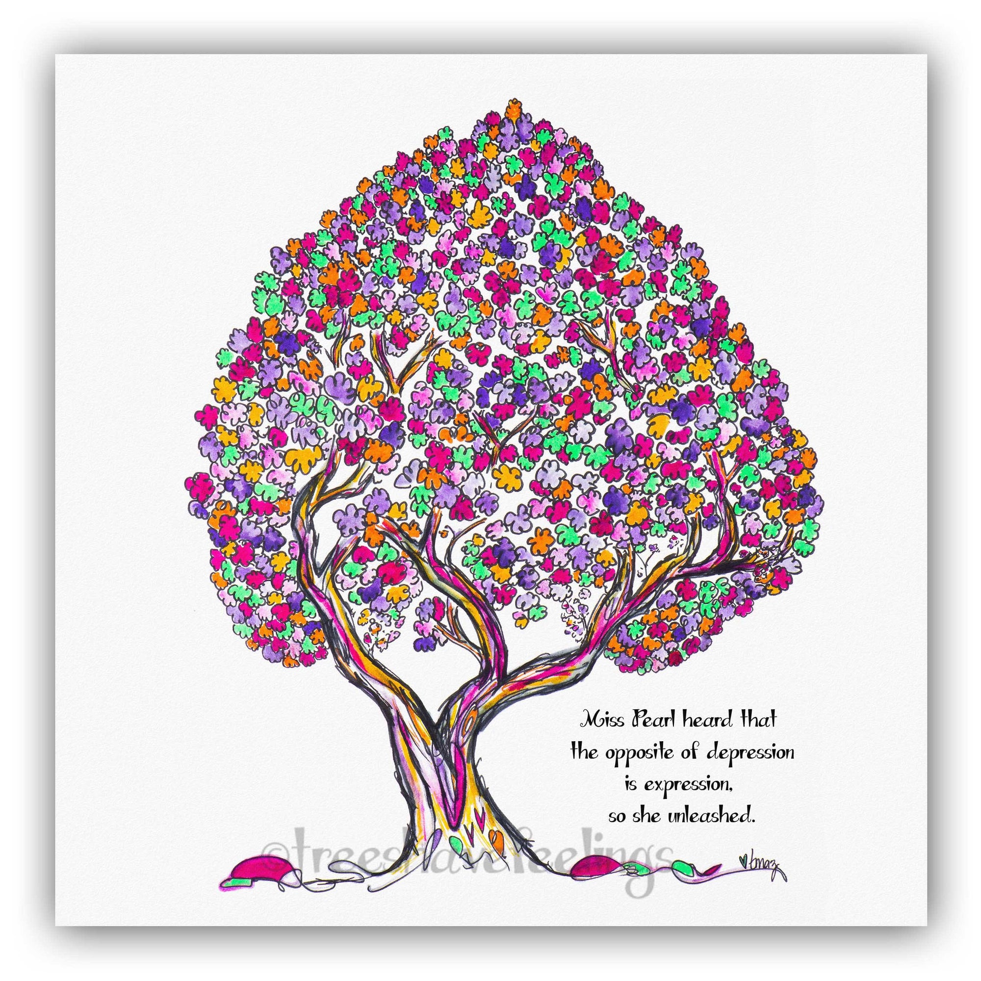 MISS PEARL | Giclée Print Print TREES HAVE FEELINGS Straight Cut 8"x8" 