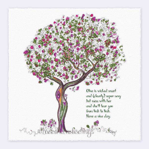 OLIVE | Giclée Print Print TREES HAVE FEELINGS Deckled Edge 8"x8" 