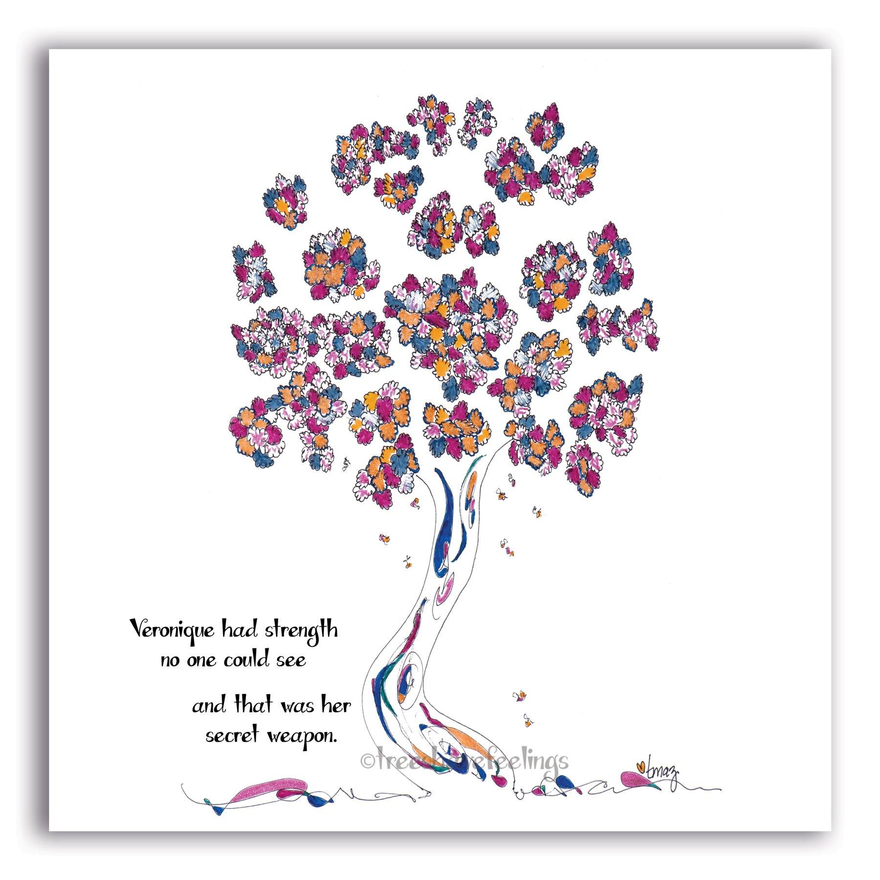 BADASS GREETING CARDS | 5"x5" folded | Pack of 8 TREES HAVE FEELINGS 