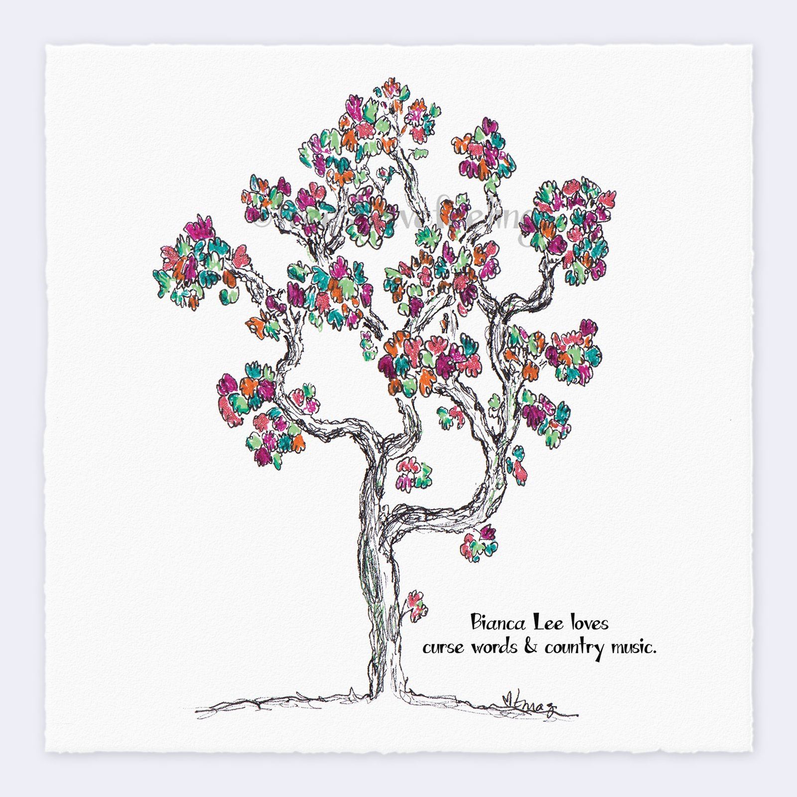 BIANCA LEE | Giclée Print Print TREES HAVE FEELINGS Deckled Edge 8"x8" 