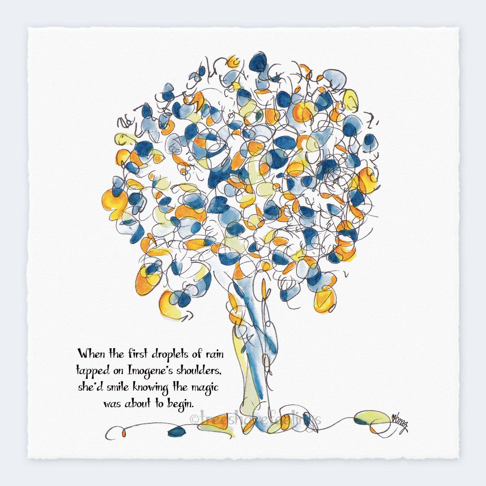 IMOGENE | Giclée Print Print TREES HAVE FEELINGS Deckled Edge 8"x8" 