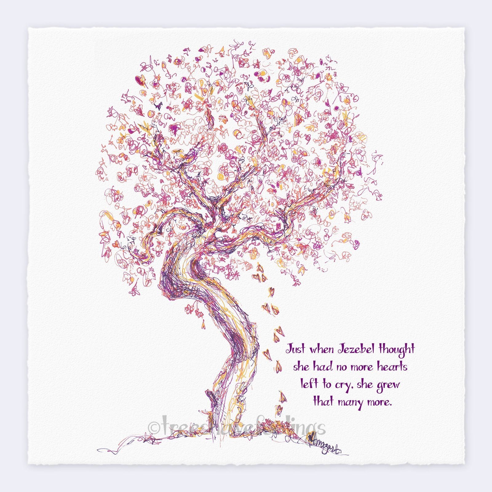 JEZEBEL | Giclée Print Print TREES HAVE FEELINGS Deckled Edge 8"x8" 