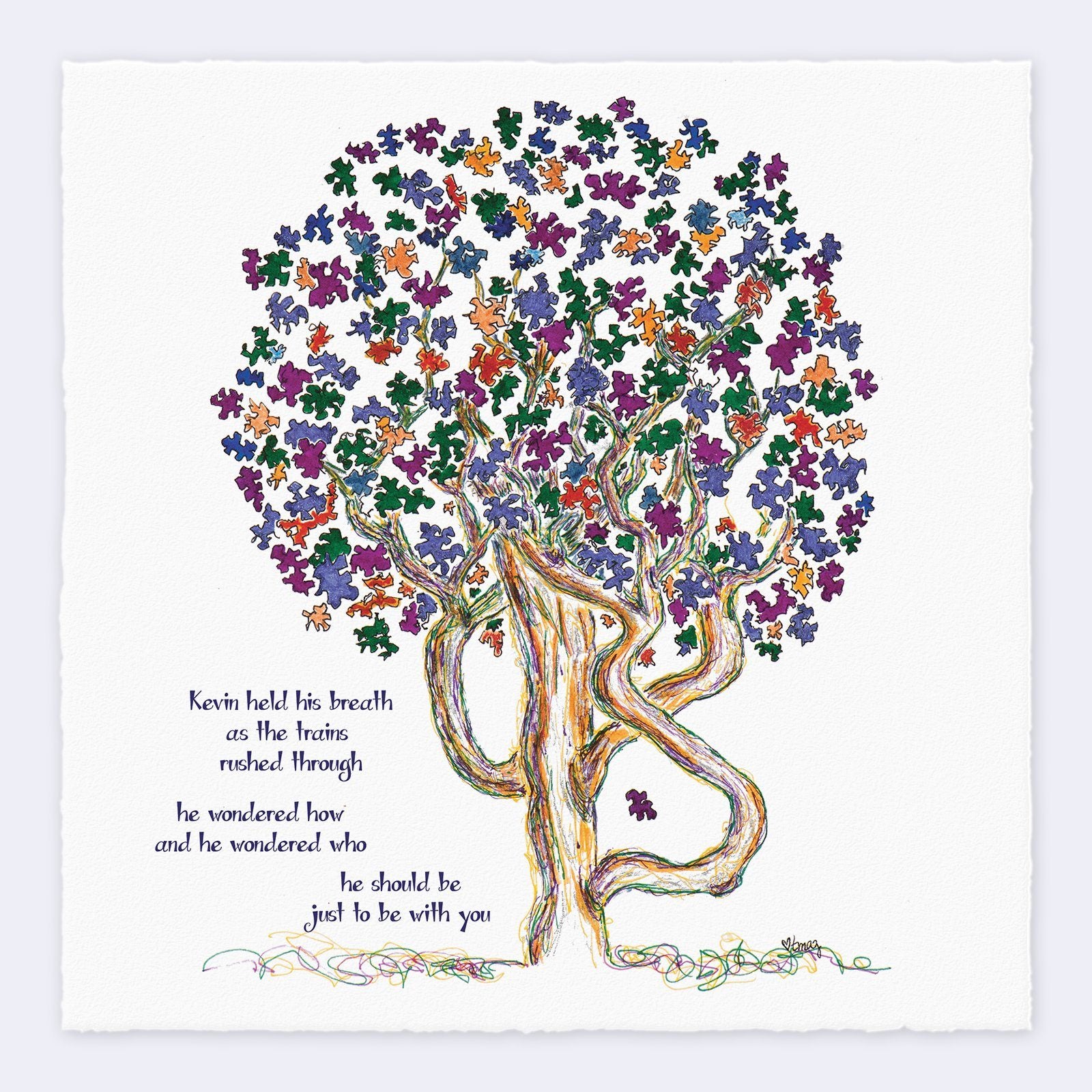 KEVIN | Giclée Print Print TREES HAVE FEELINGS Deckled Edge 8"x8" 