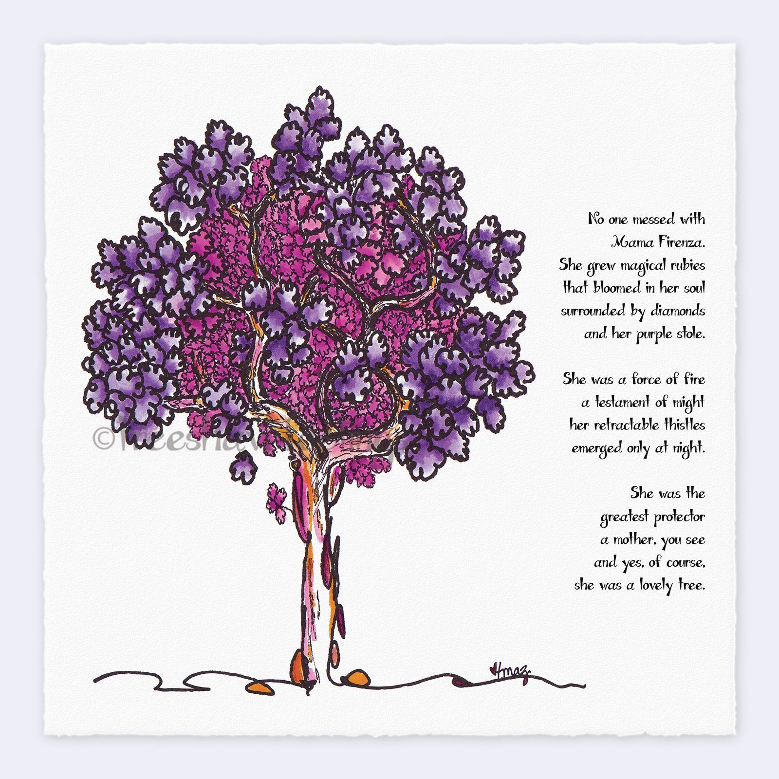 MAMA FIRENZA | Giclée Print Print TREES HAVE FEELINGS Deckled Edge 8"x8" 