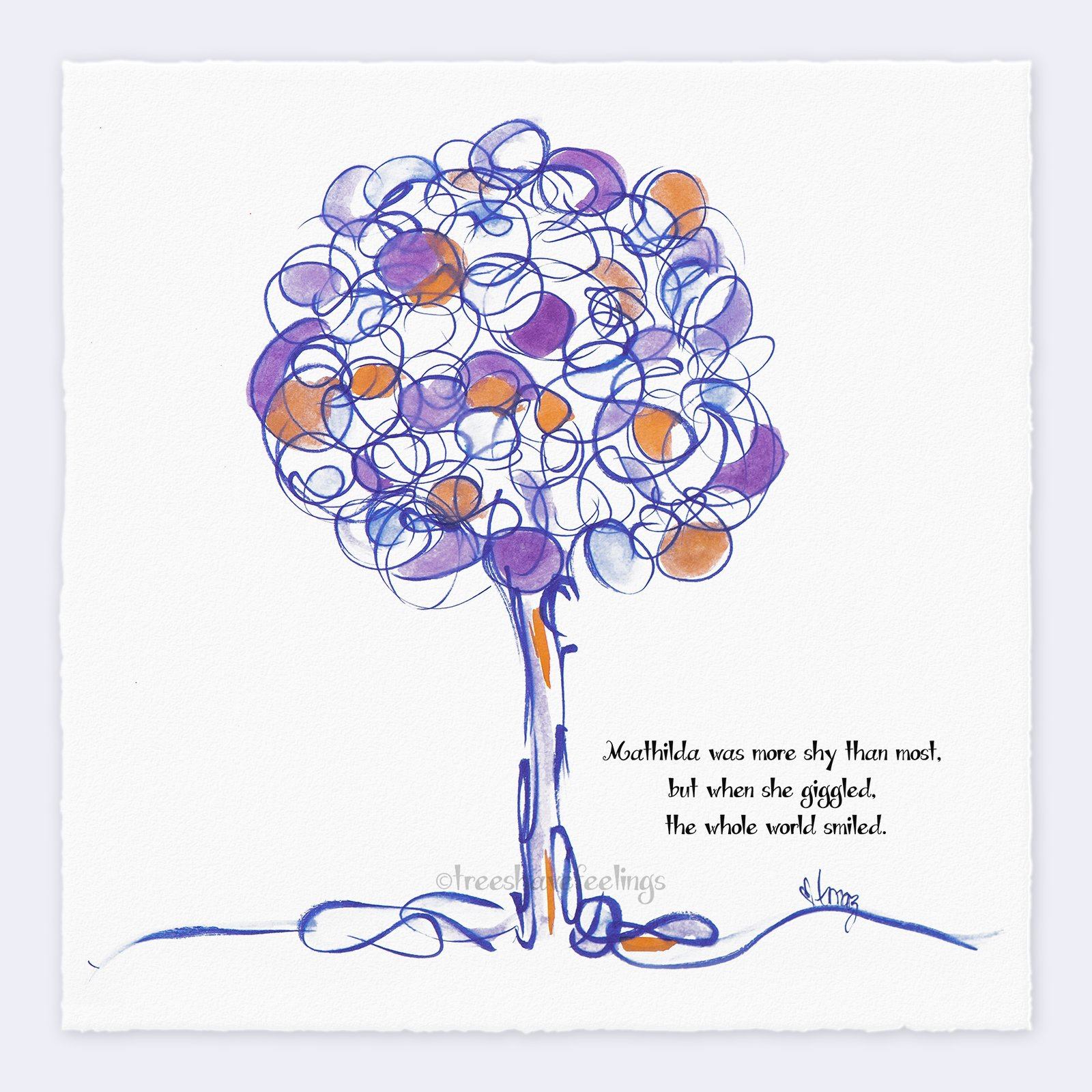 MATHILDA | Giclée Print Print TREES HAVE FEELINGS Deckled Edge 8"x8" 