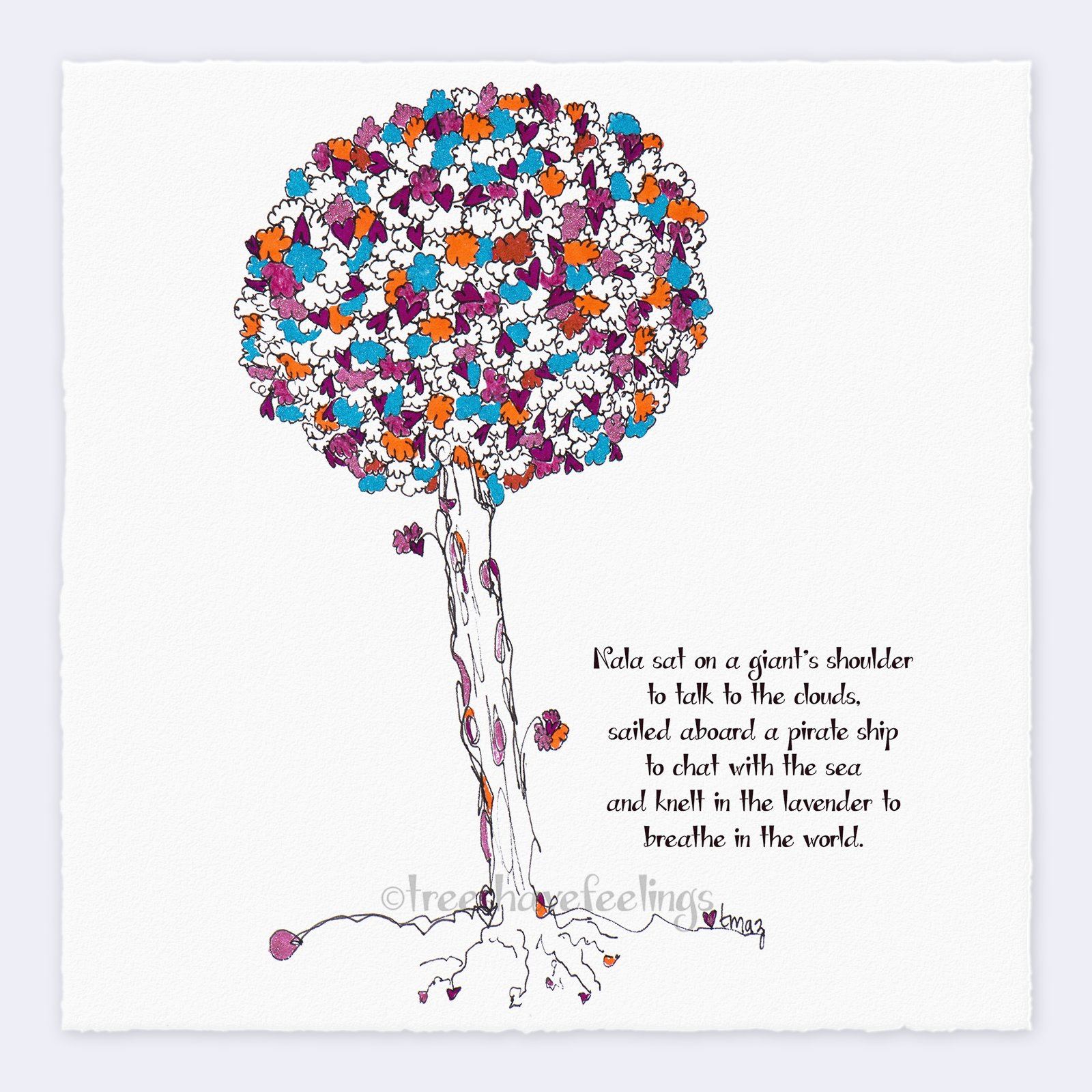 NALA | Giclée Print Print TREES HAVE FEELINGS Deckled Edge 8"x8" 