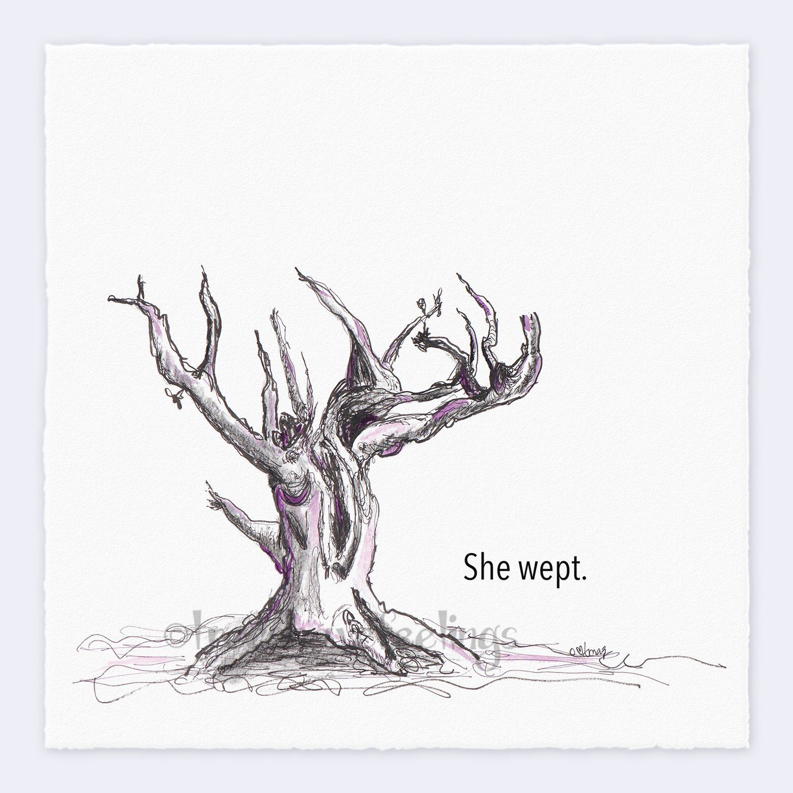 SHE WEPT | Giclée Print Print TREES HAVE FEELINGS Deckled Edge 8"x8" 