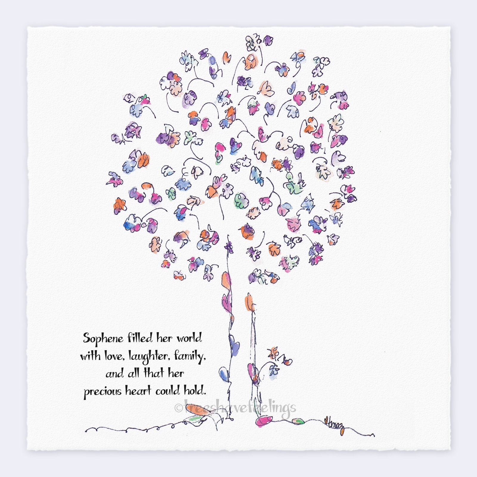 SOPHENE | Giclée Print Print TREES HAVE FEELINGS Deckled Edge 8"x8" 