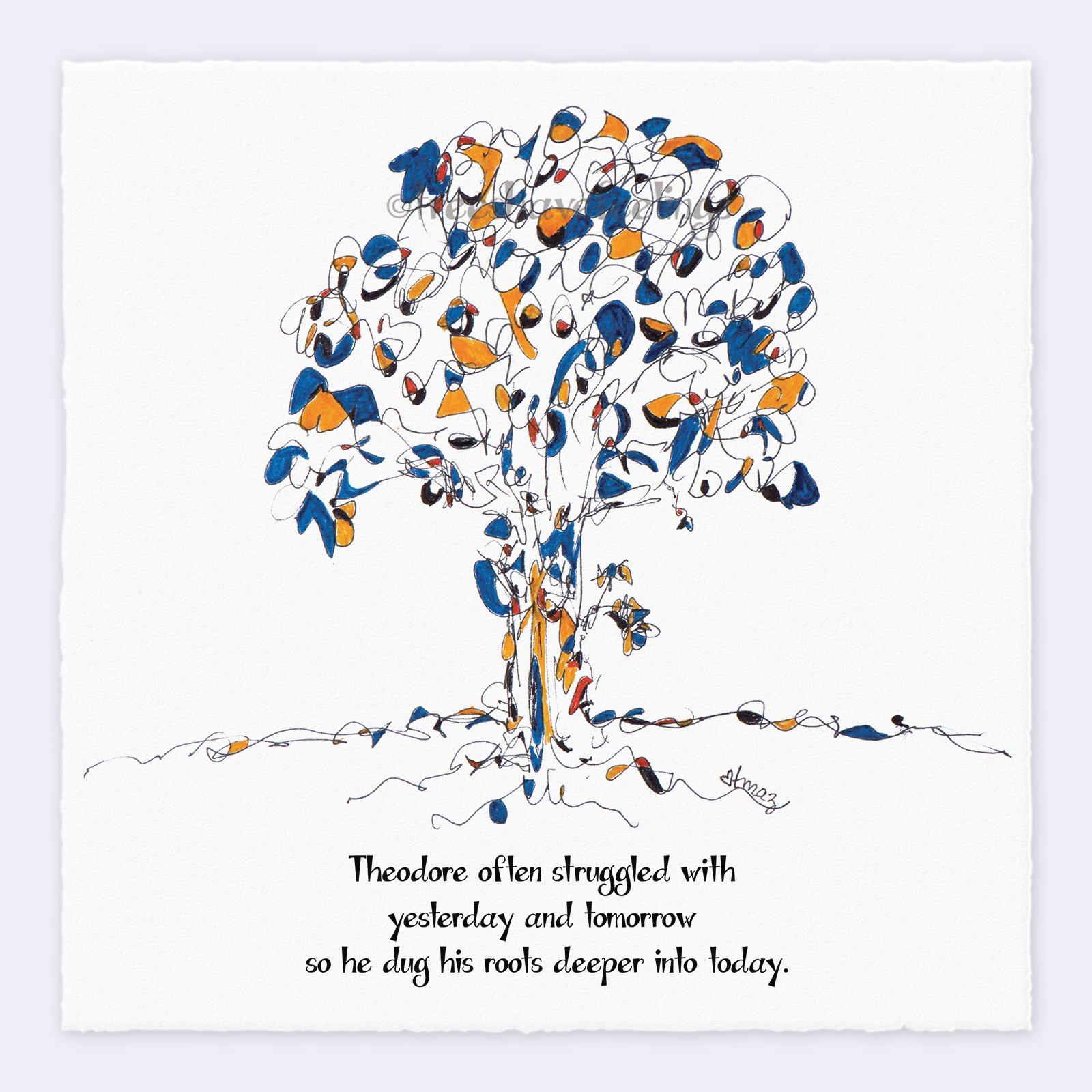 THEODORE | Giclée Print Print TREES HAVE FEELINGS Deckled Edge 8"x8" 