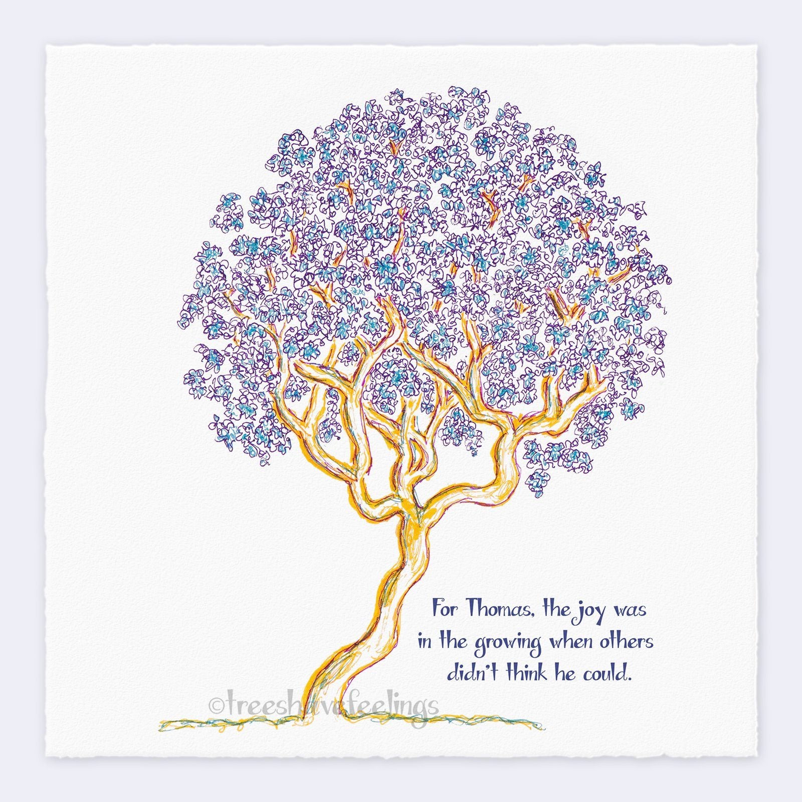 THOMAS | Giclée Print Print TREES HAVE FEELINGS Deckled Edge 8"x8" 