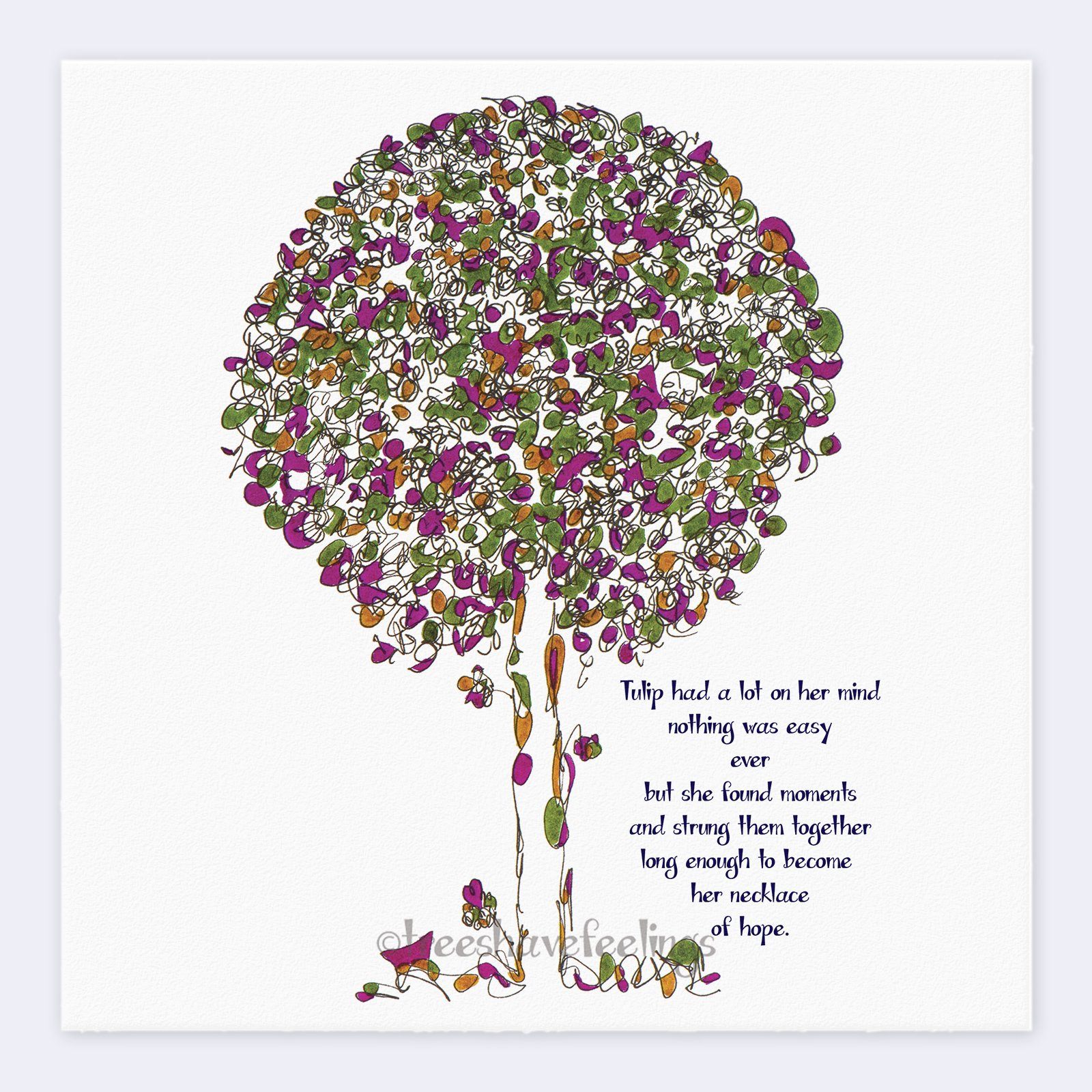 TULIP | Giclée Print Print TREES HAVE FEELINGS Deckled Edge 8"x8" 