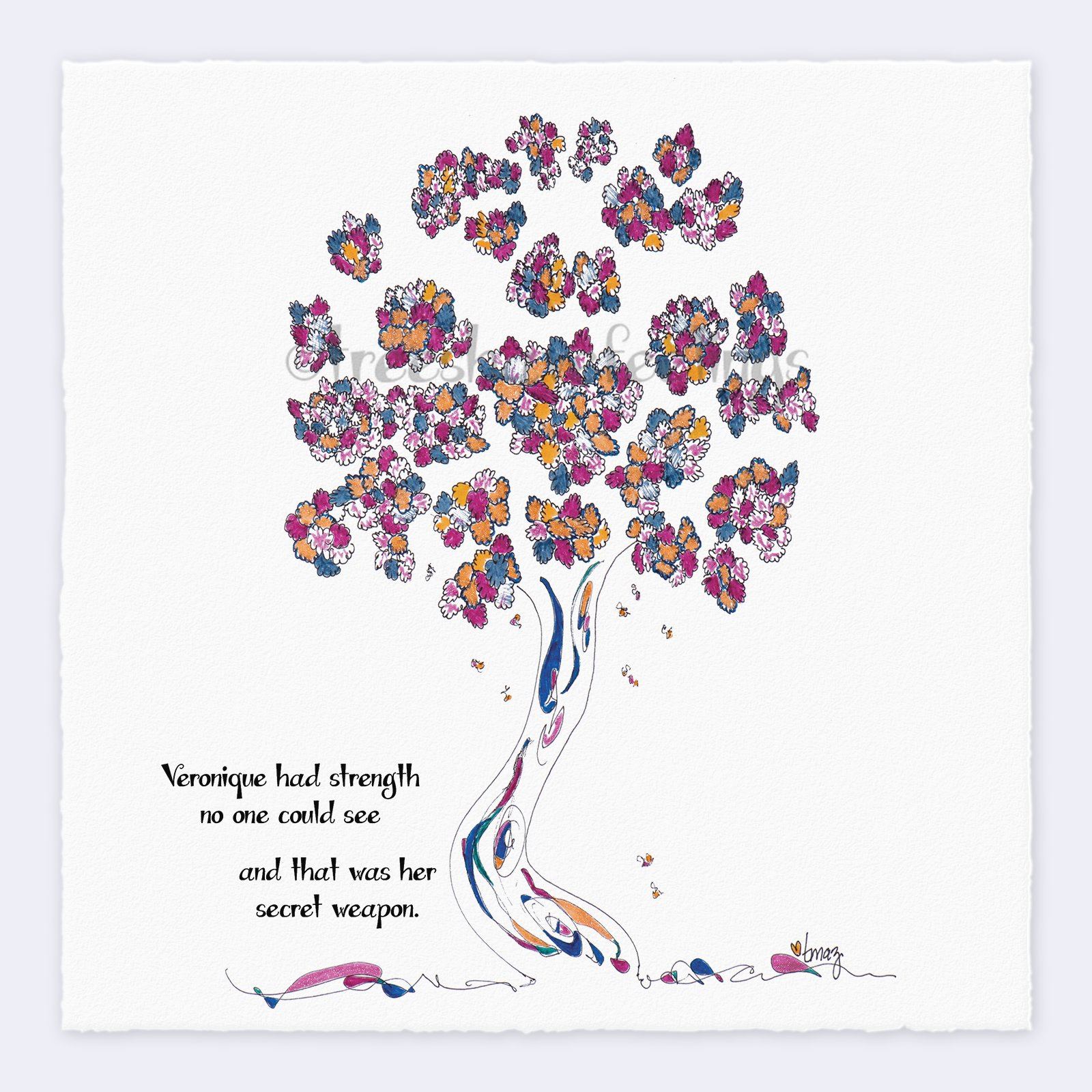 VERONIQUE | Giclée Print Print TREES HAVE FEELINGS Deckled Edge 8"x8" 