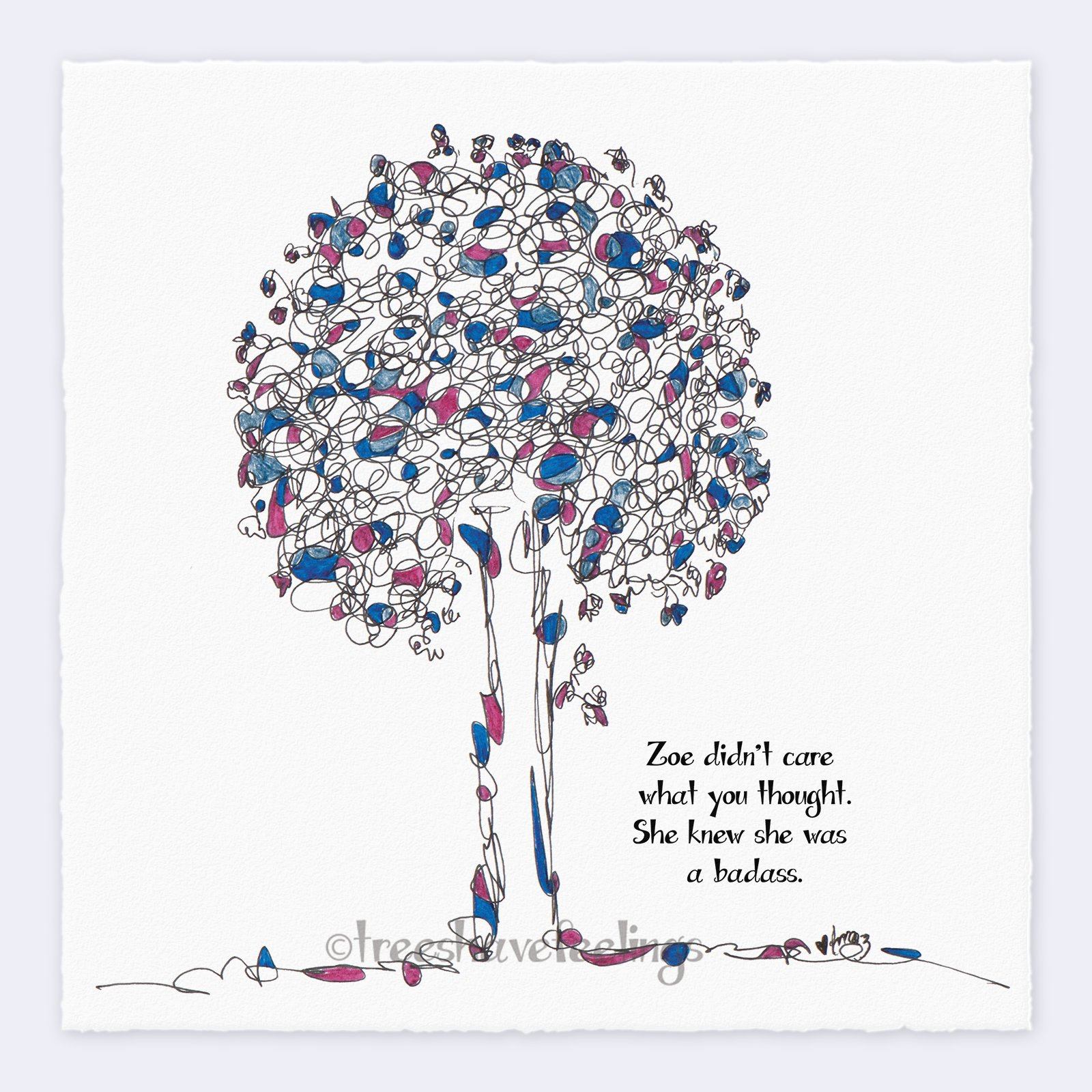 ZOE | Giclée Print Print TREES HAVE FEELINGS Deckled Edge 8"x8" 